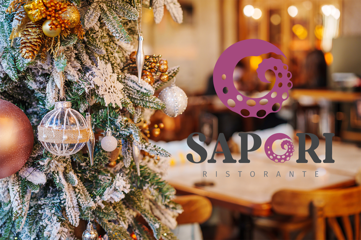 Festive Christmas and New Year atmosphere at Sapori Montclair NJ Italian restaurant with holiday decorations and warm dining ambiance